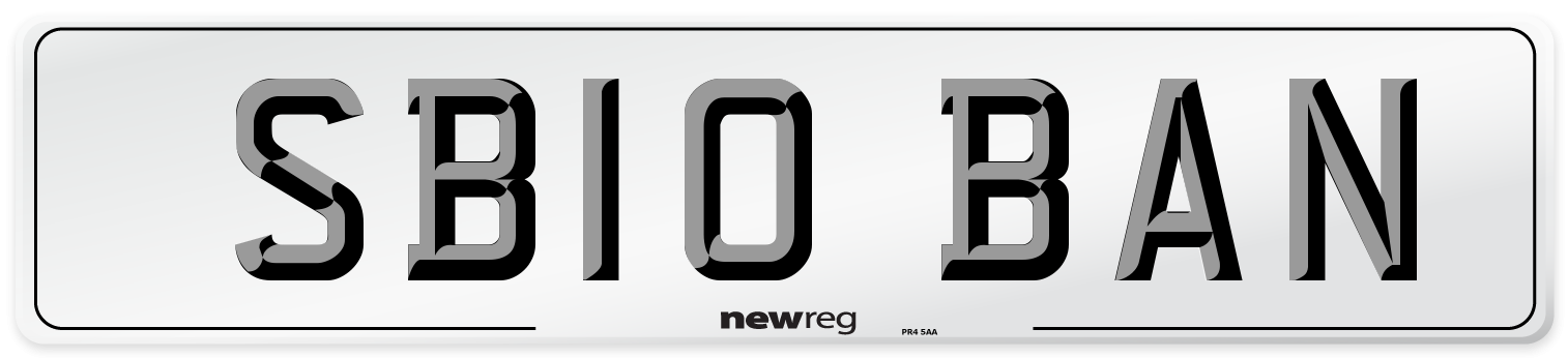 SB10 BAN Number Plate from New Reg